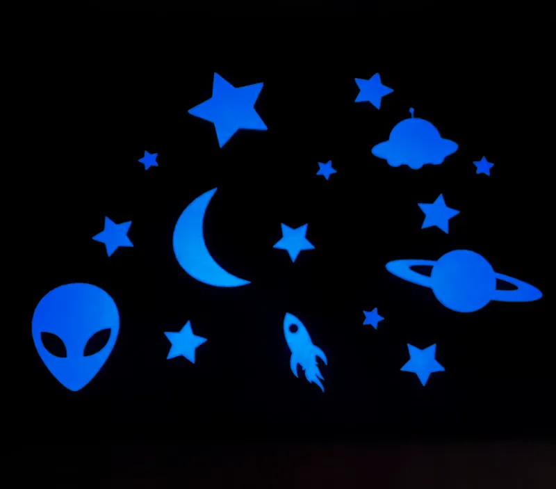 Space Themed STL Files, Stars, Rocketship, Planet, Alien Head, Moon, UFO