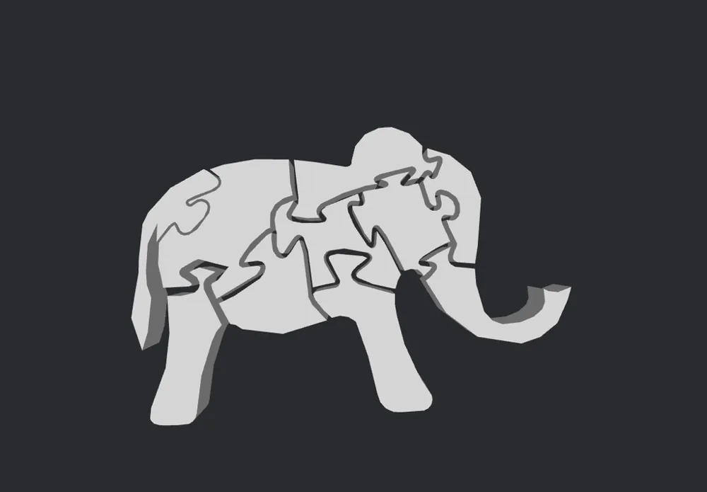 Elephant Puzzle 3D by Johncody10 MakerWorld