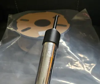 Henry Hoover attachment with nozzle to help vacuum pack you filament.