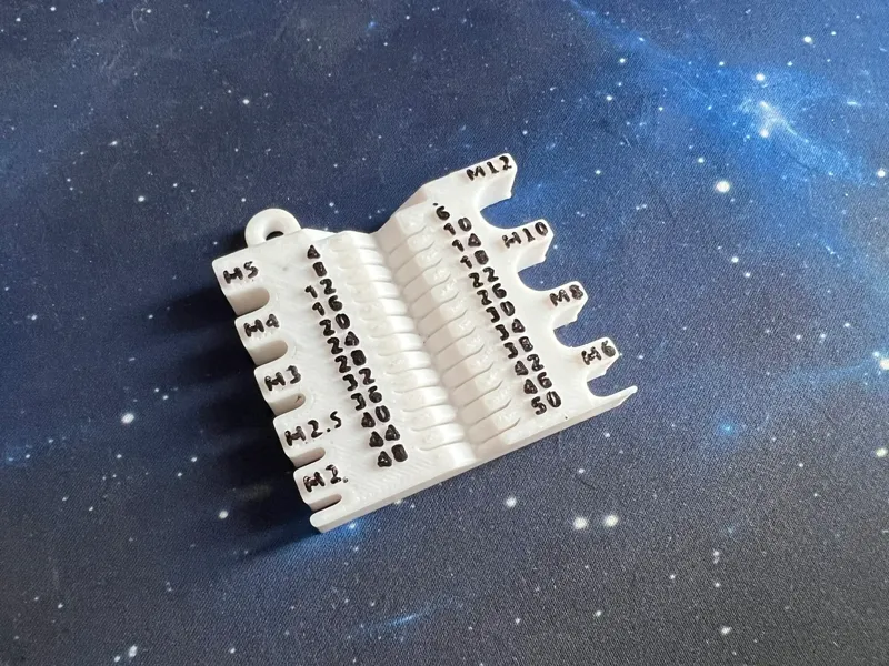 Short screw measuring tool M2-M12 with higher numbers