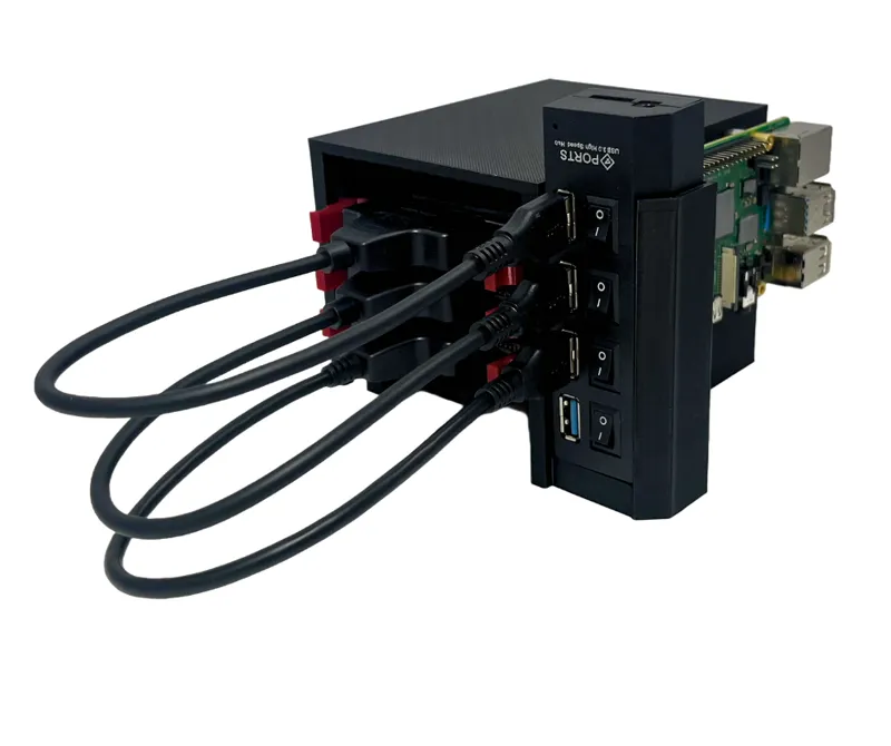 Raspberry Pi 3/4/5 NAS 4xDISK with USB HUB