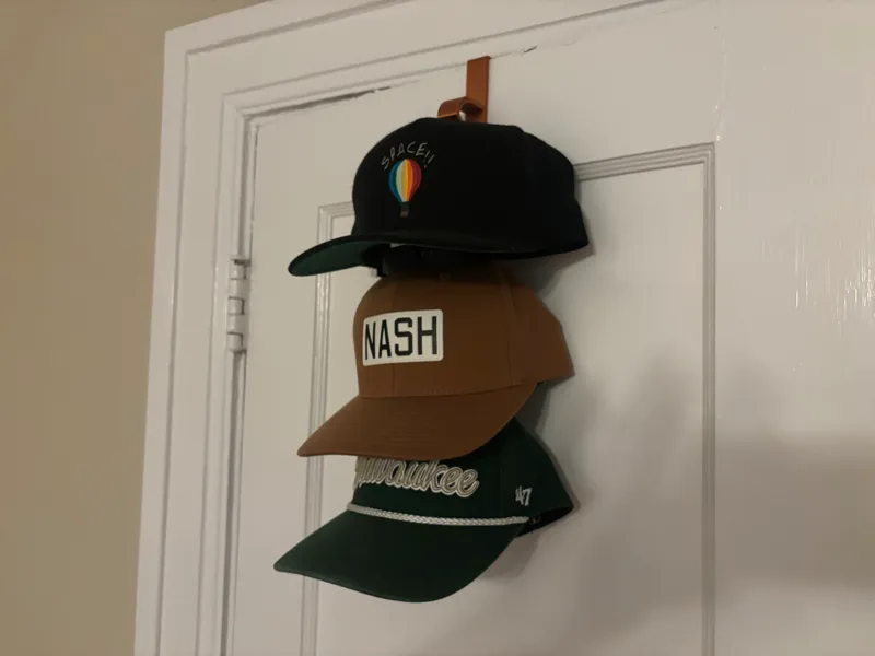Modular door mounted hat rack