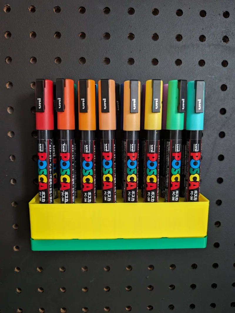 4x1 Gridfinity 3M Posca holder magnet base