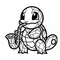 Figurine Squirtle au saxophone — photo 1