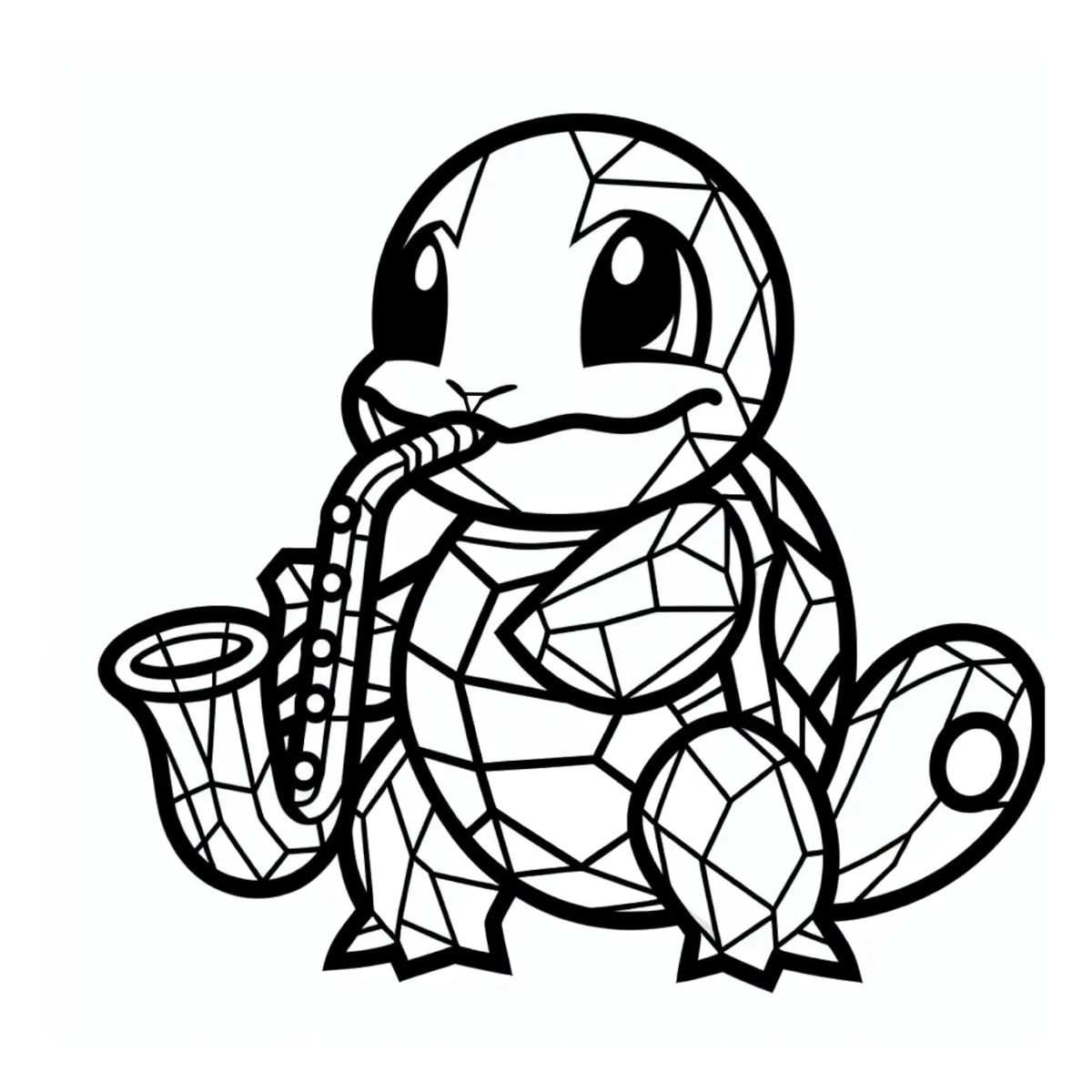 Figurine Squirtle au saxophone