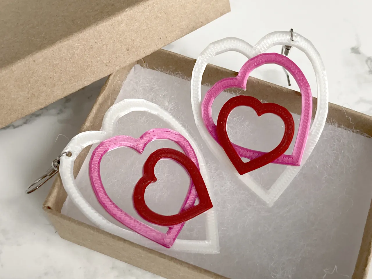 Stacked Hearts Earring view 2
