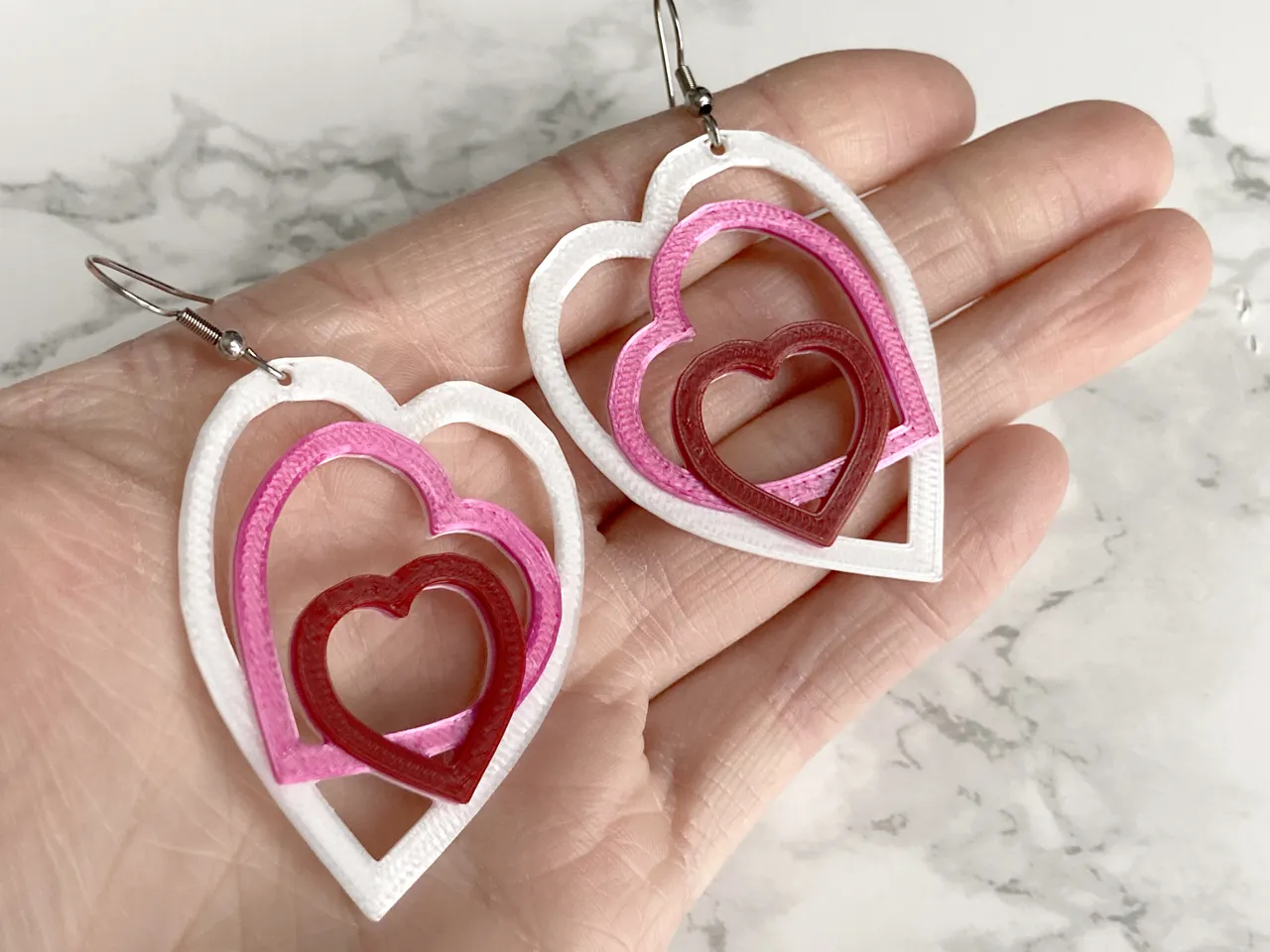 Stacked Hearts Earring view 3