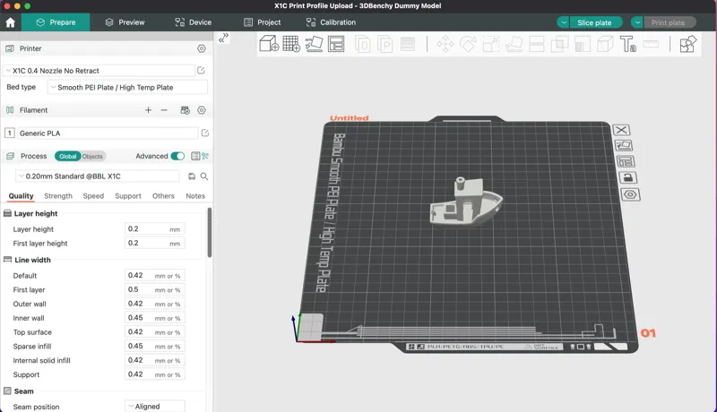 X1C Custom Printer Profile