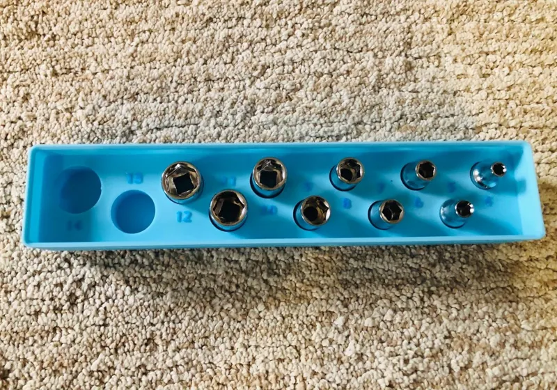 11 Piece Socket Set Bin for Gridfinity (Fusion 360)