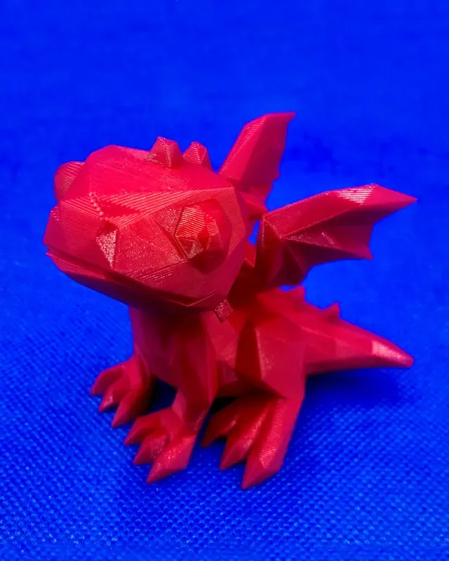 A cute little low poly dragon