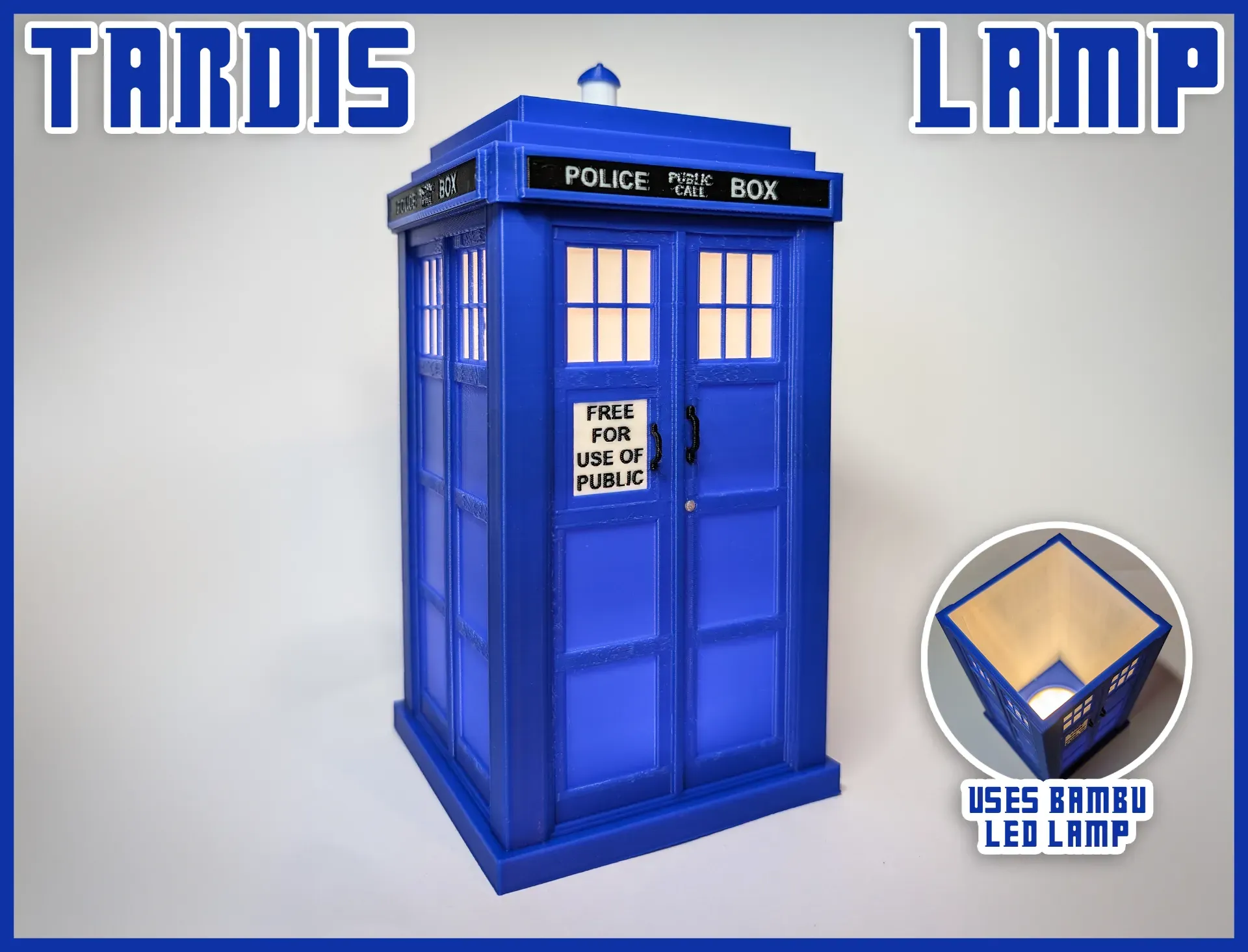 TARDIS Lamp (Multi-Material Print)