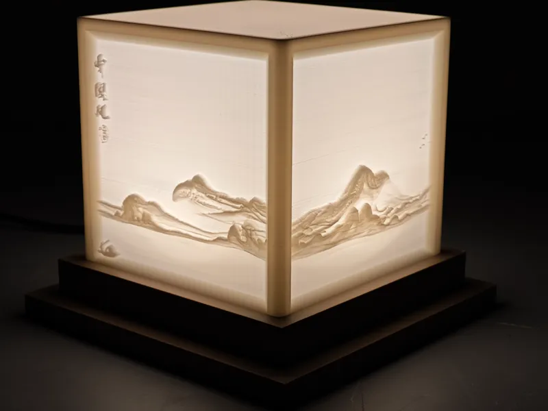山水画灯箱