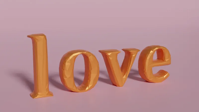 LOVE lowpoly letters