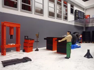 Hydraulic press in scale 1:14 electric motor
