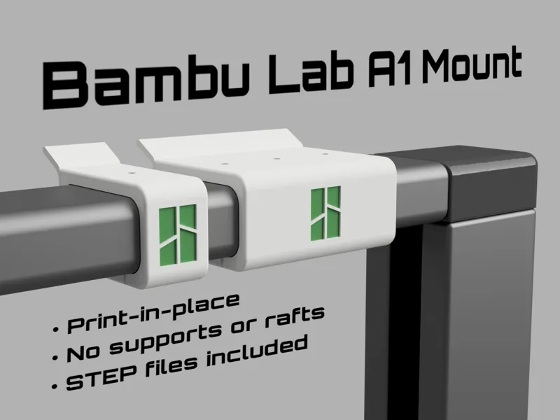 Bambu Lab A1 Print-in-Place Clip-on-Mounts