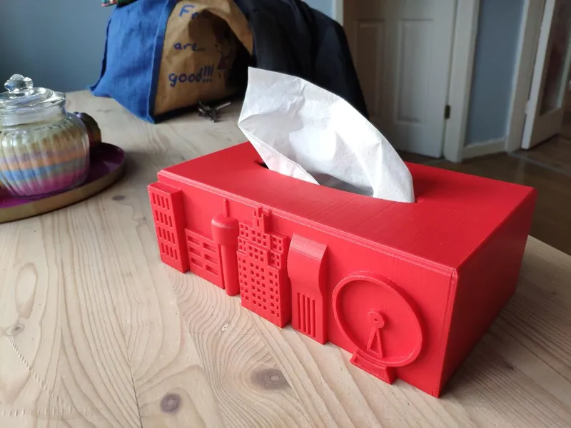 Cityscape Skyline Tissue Box Cover