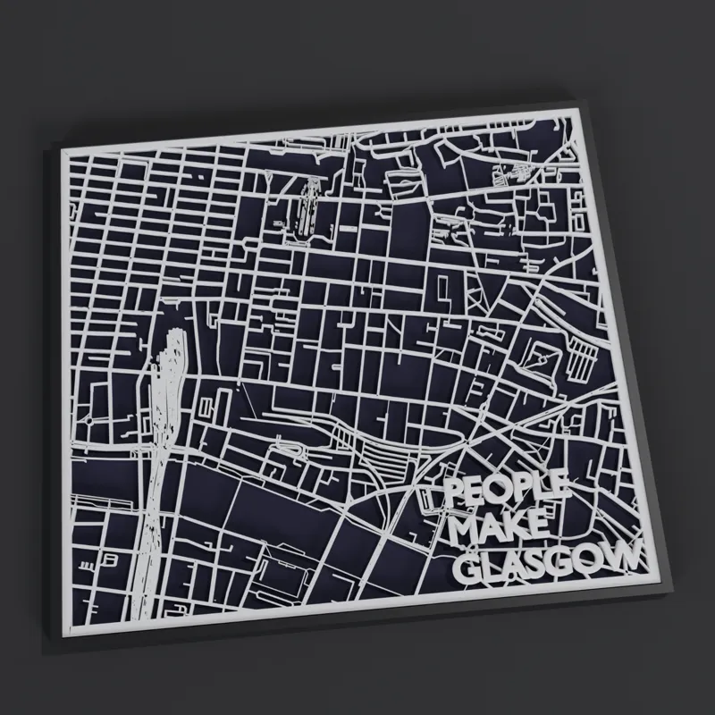 Glasgow Map 格拉斯哥地图摆件