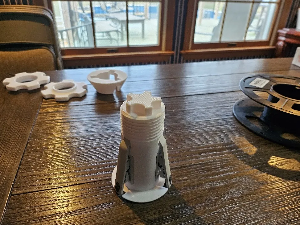 A group of white objects on a tableDescription automatically generated