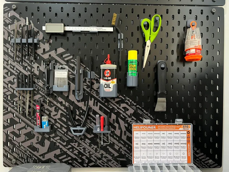3D printer Tool Organizer  - Ikea Pegboard Clamps