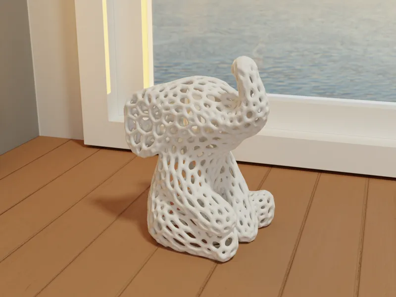 Voronoi Cute Elephant