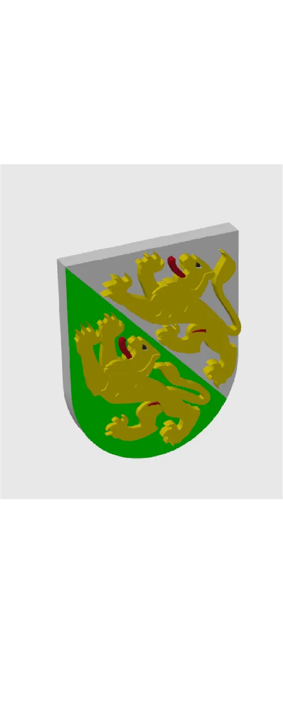 Wappen des Kantons Thurgau (Schweiz) 3D 
