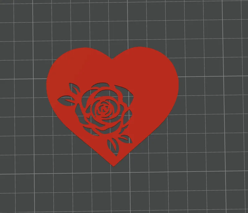 Heart with rose