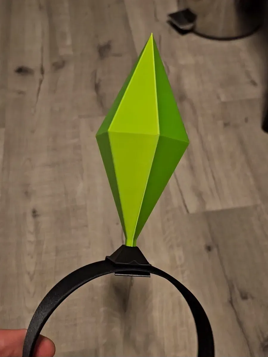 Sims plumbob headband clip. Lightweight, sturdy and easy to print by