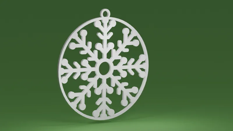 Snowflake 07 inside a bauble (Christmas tree ornament)