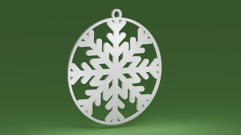 Snowflake 05 inside a bauble (Christmas tree ornament)