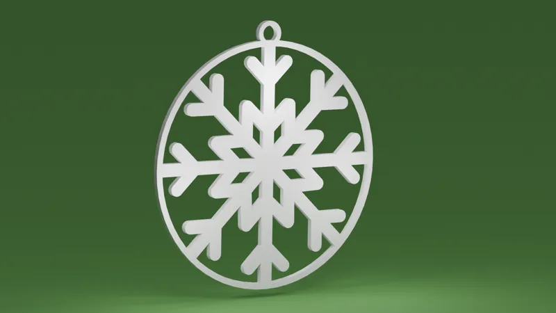 Snowflake 01 inside a bauble (Christmas tree ornament)