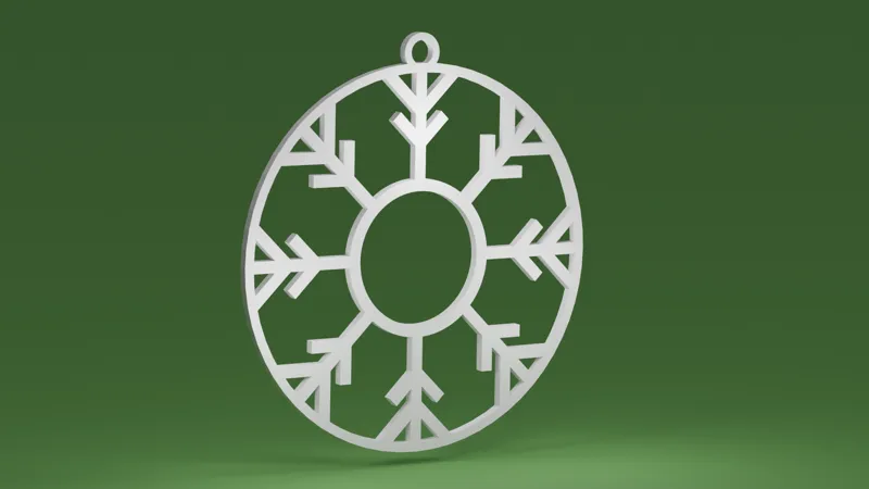Snowflake 03 inside a bauble (Christmas tree ornament)