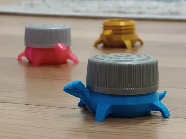Créature low-poly pour capsule de bouteille