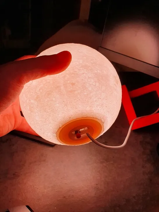 Bedside lamp - Moon lamp with internal compartment for wled with wemos d1 mini - DIY