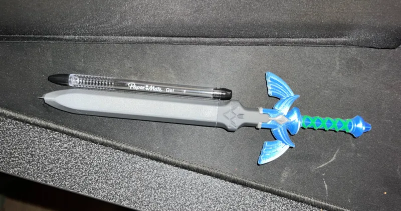 Master Sword slightly modified to fit cheaper gel pens