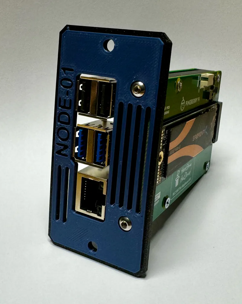 Rack Mount Adapter for Raspberry Pi5 with Pineberry Pi HatDrive! Bottom