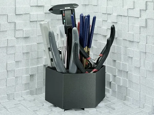 Boîte hexagonale range-outils de finition