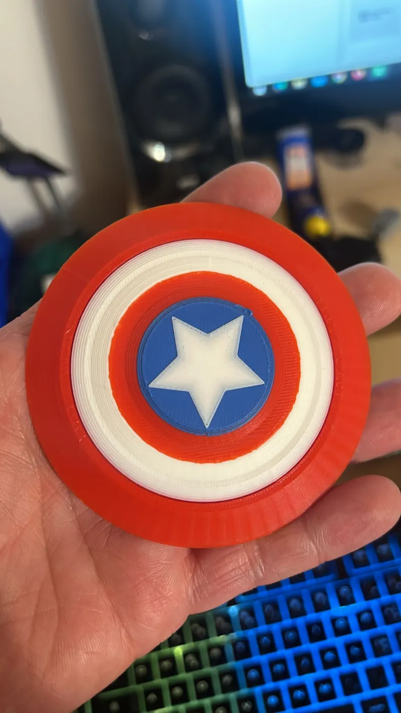 Captain America's shield fridge magnet