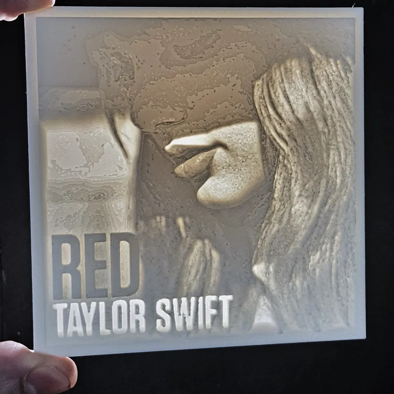 Taylor Swift Red Album Cover Thick 6mm Lithopane