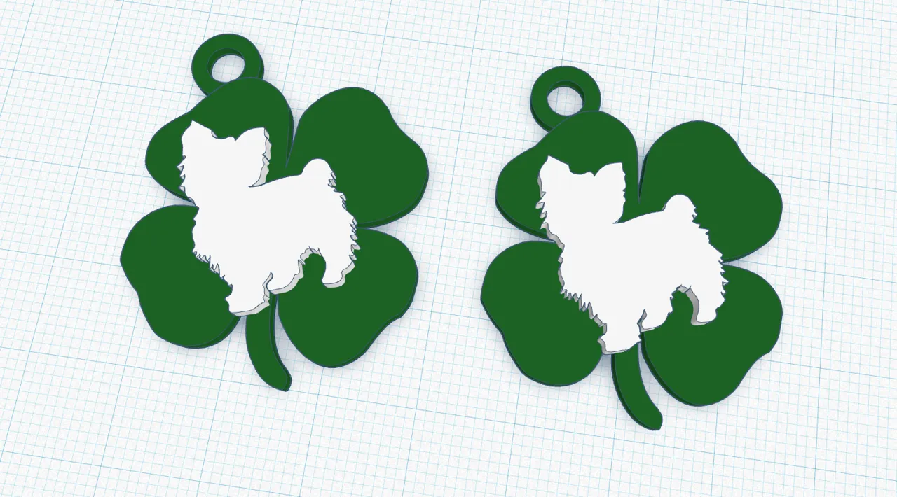 Shamrock Yorkie Earrings view 2
