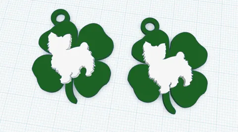 Shamrock Yorkie Earrings view 2