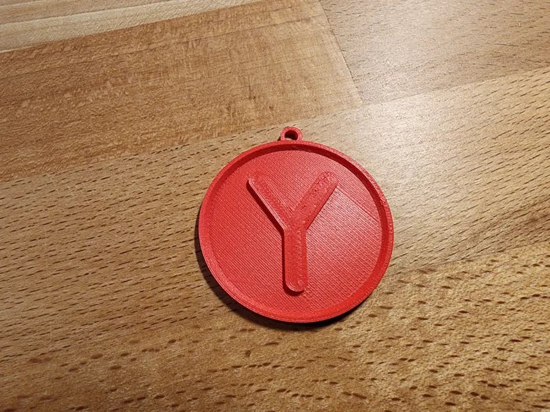'Y' Alphabet Round Keychain