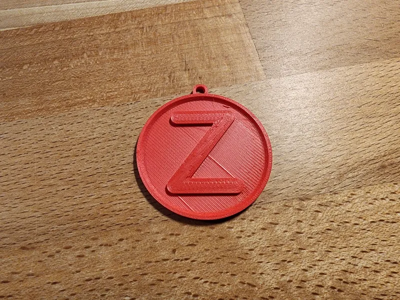 'Z' Alphabet Round Keychain