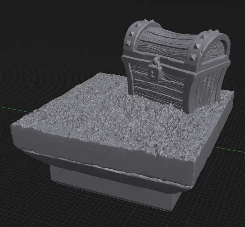 Treasure Chest - Dirt Grass Terrain - DungeonBlocks