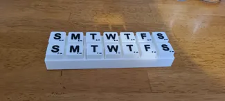 Twice a day pill box organizer