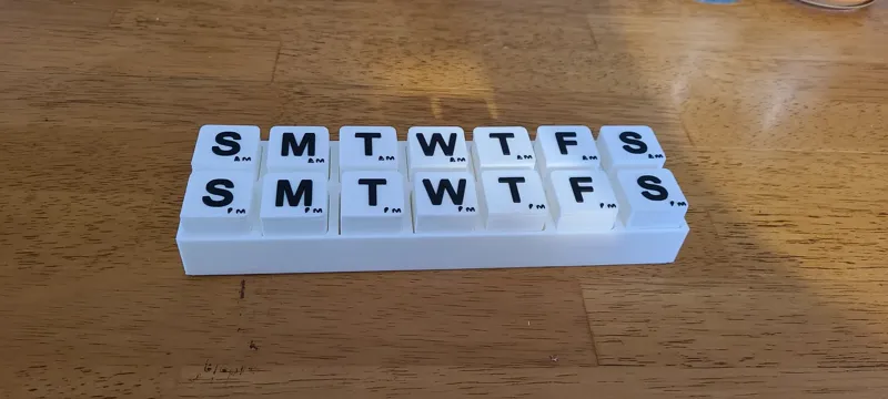 Twice a day pill box organizer