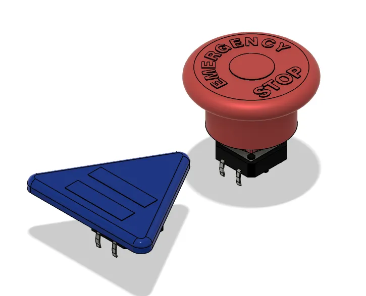 Emergency and pause button for 12x12mm buttons
