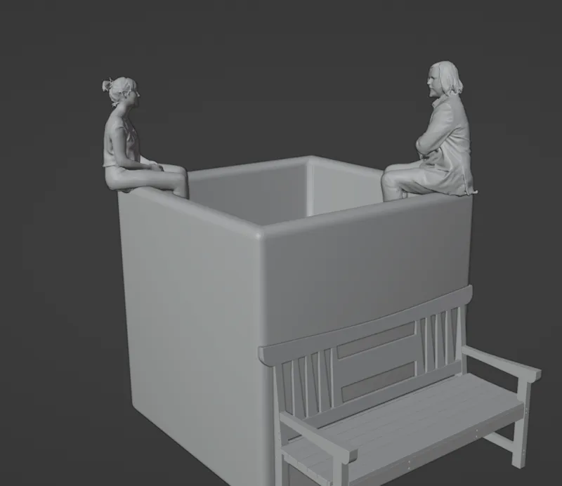 Blender Plant pot chat