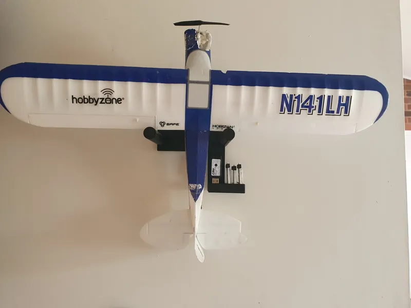 sport cub S2 RC plane wall mount (with battery holder)