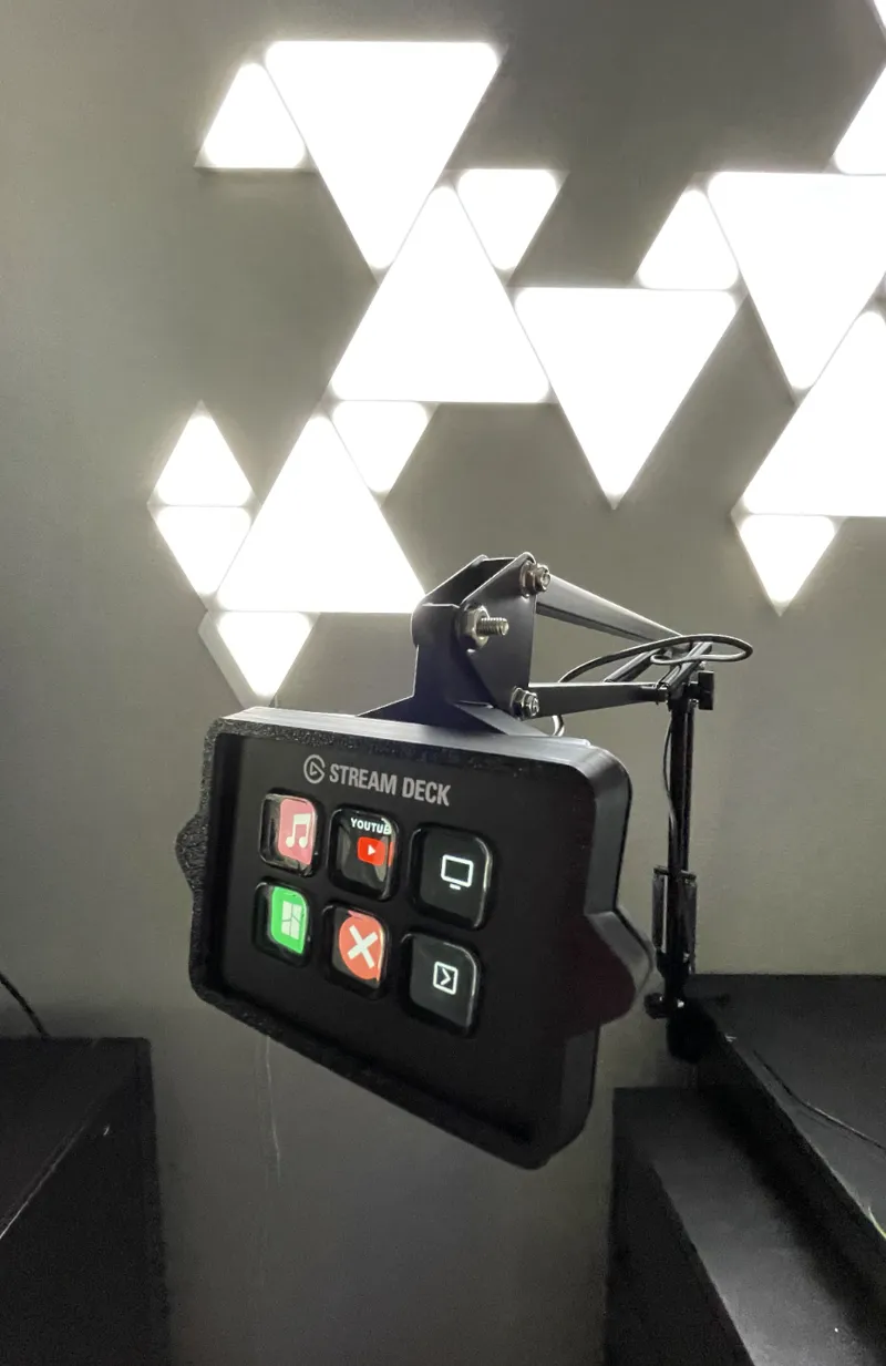 Elgato Stream Deck Mini Mount For Microphone Arm.