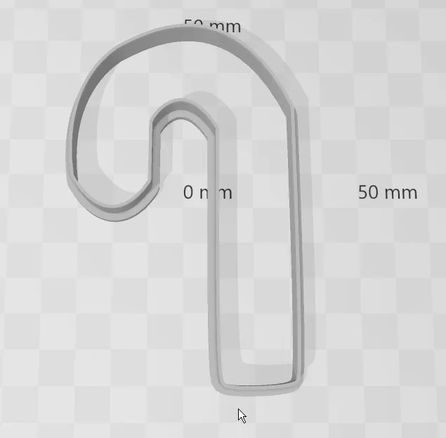 Candy Cane Cookie Cutter 02cm - 10cm - Free 3D Print Model - MakerWorld